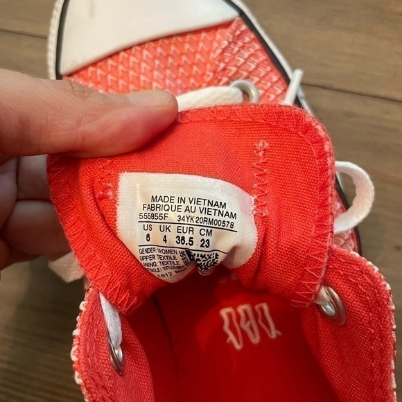 𝅺CONVERSE Chuck Taylor All Star Low Red/Coral white - Picture 9 of 10